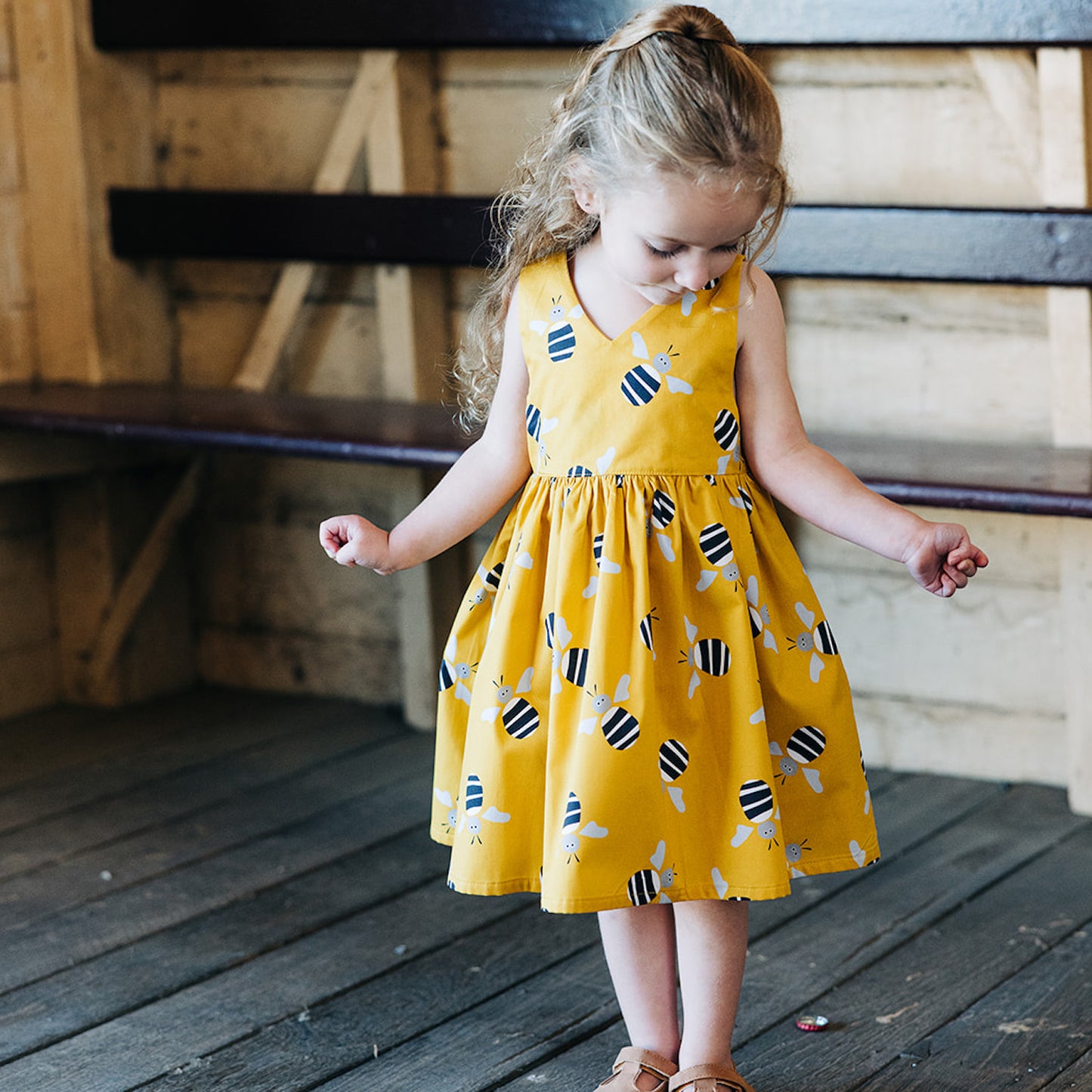 Bee Dress - Mustard-Bandicute