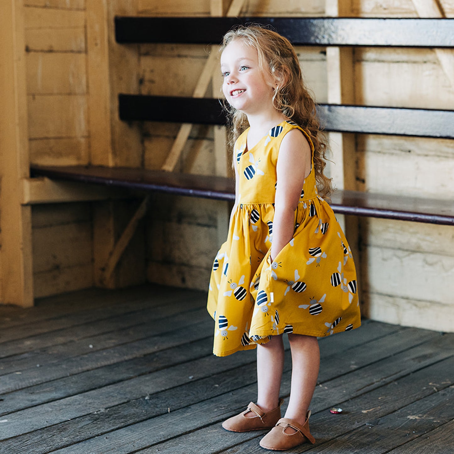 Bee Dress - Mustard-Bandicute