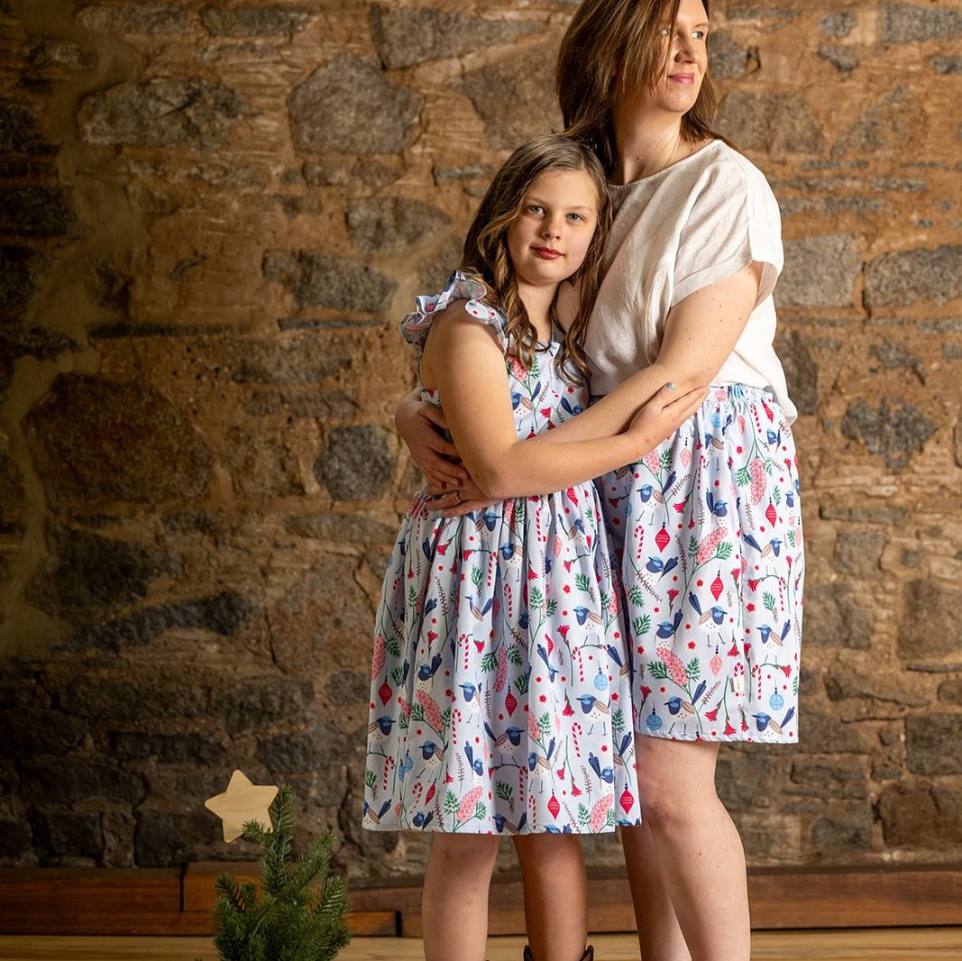 Blue Wren Christmas Women's Skirt - PRE-ORDER-Bandicute