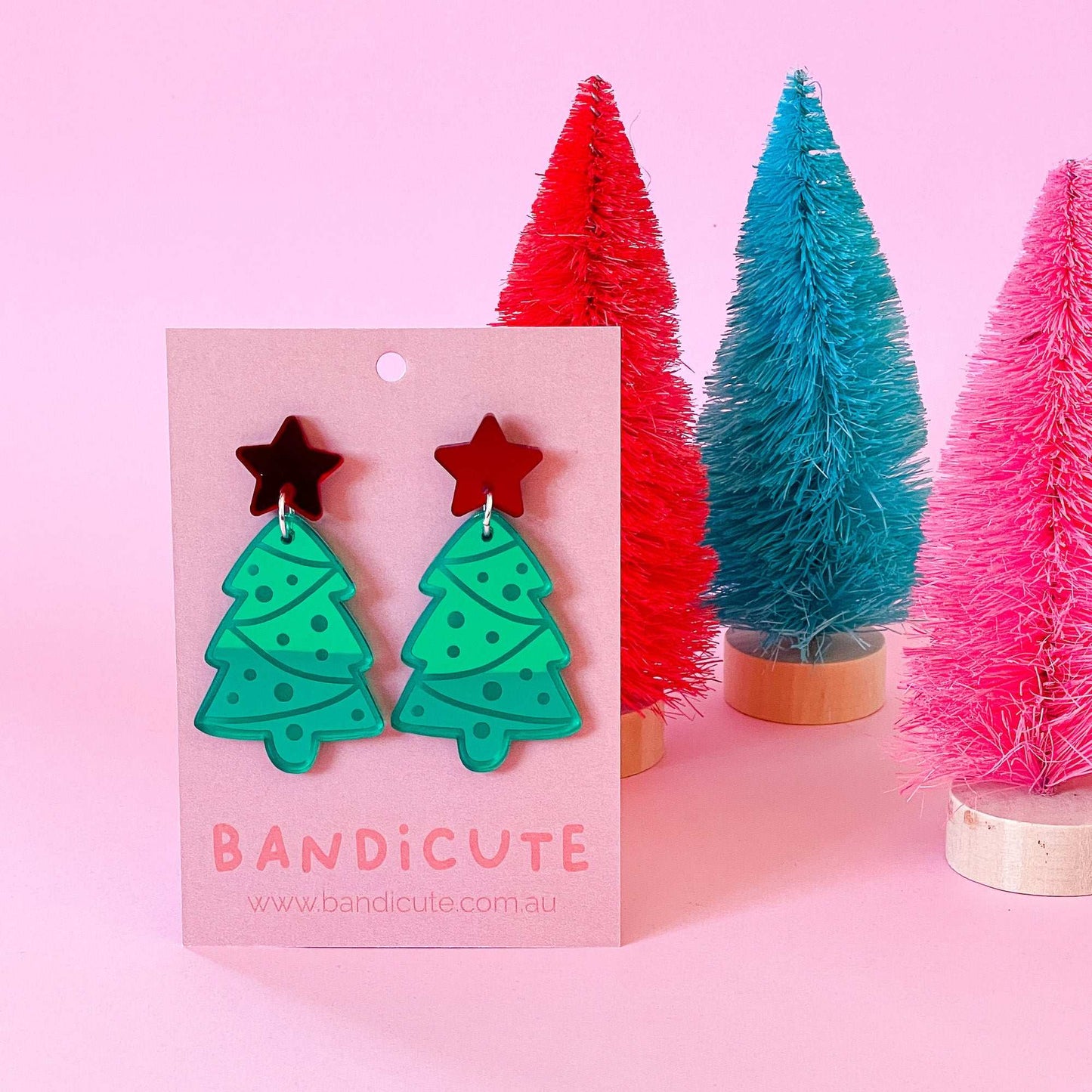 Christmas Tree Earrings - Green-Bandicute