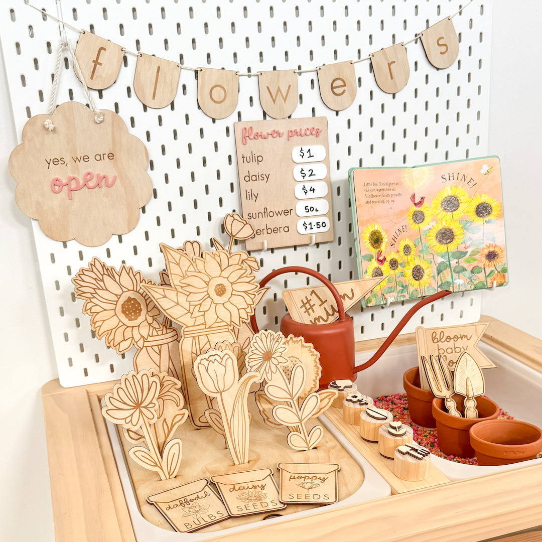 Flower Shop Wooden Flowers - set of 6-Bandicute