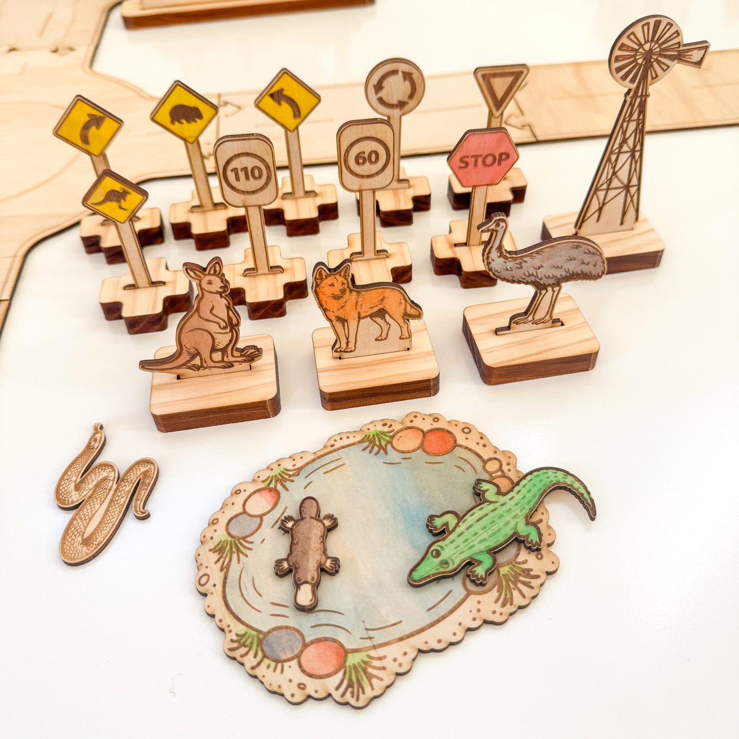 Australian Outback Car Track Accessories - 24 PIECE SET (Tracks not Included)-Bandicute