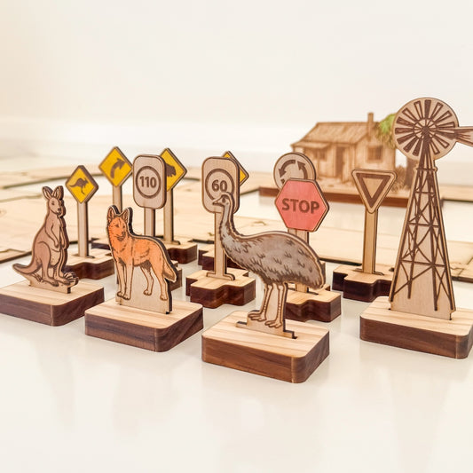 Australian Outback Car Track Accessories - 24 PIECE SET (Tracks not Included)-Bandicute