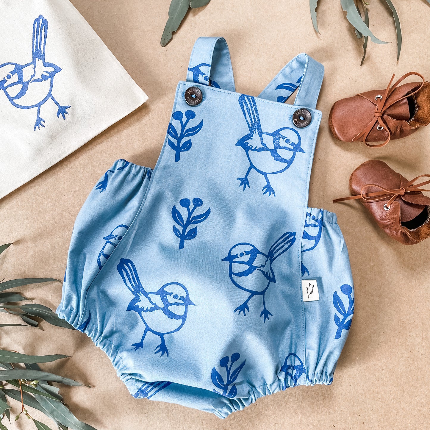 Blue wren unisex romper