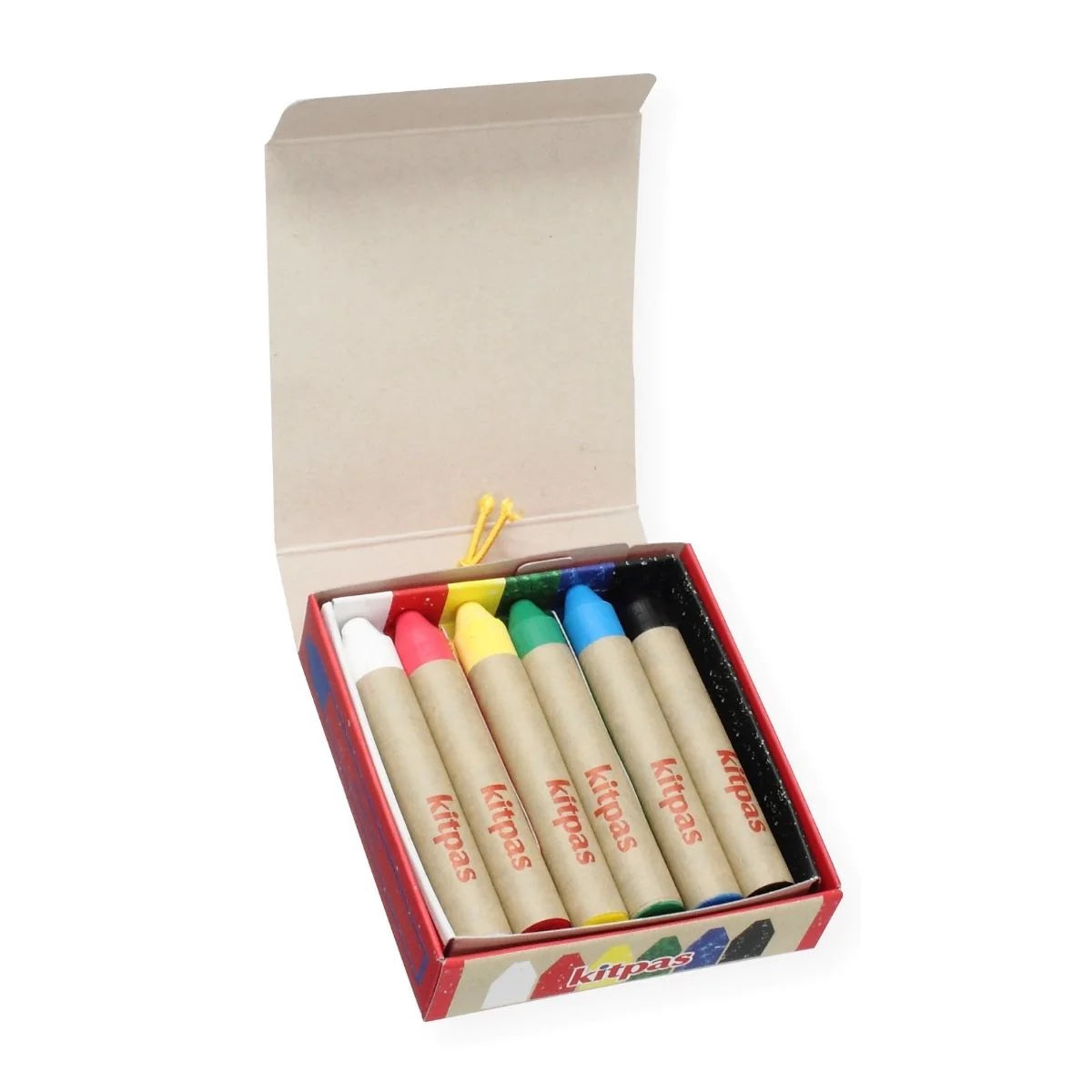 Kitpas Medium Stick Rice Wax Crayons - 6 Pack-Bandicute