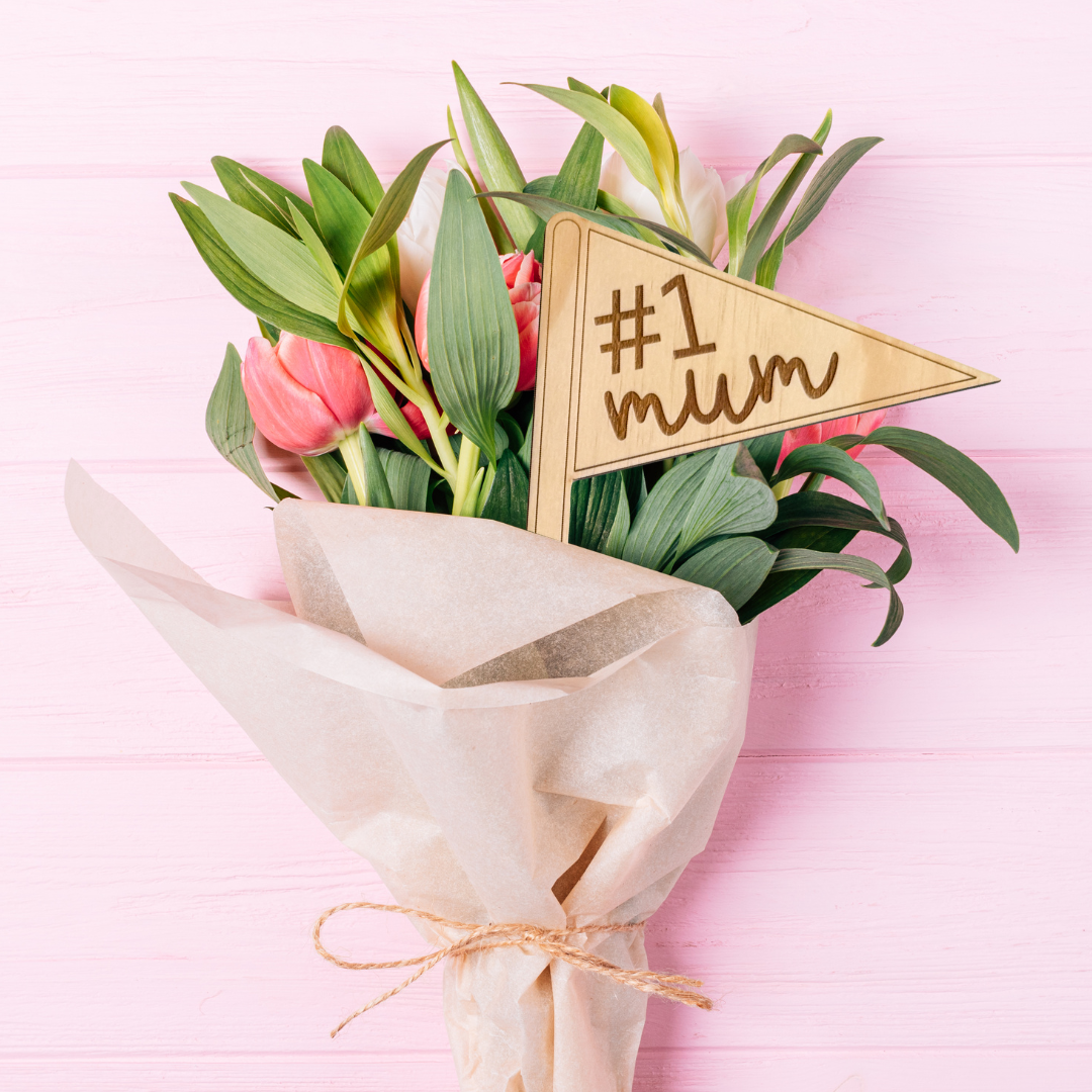 #1 Mum Wooden Flag-Bandicute