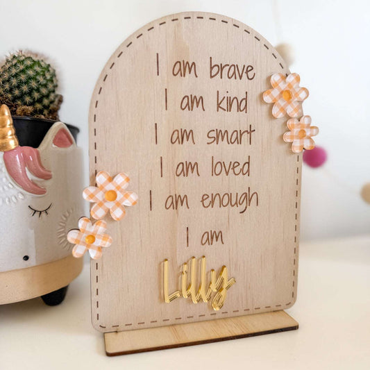 Personalised Affirmation Plaque - Flowers-Bandicute