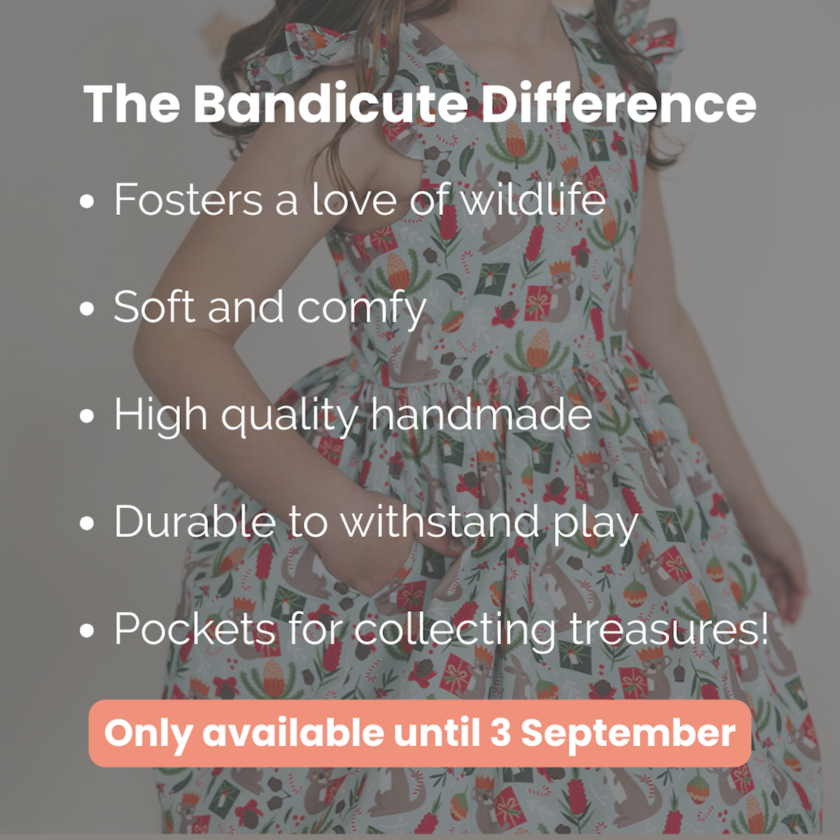 PRE-ORDER - Girls Christmas Dress - A Bush Christmas-Bandicute