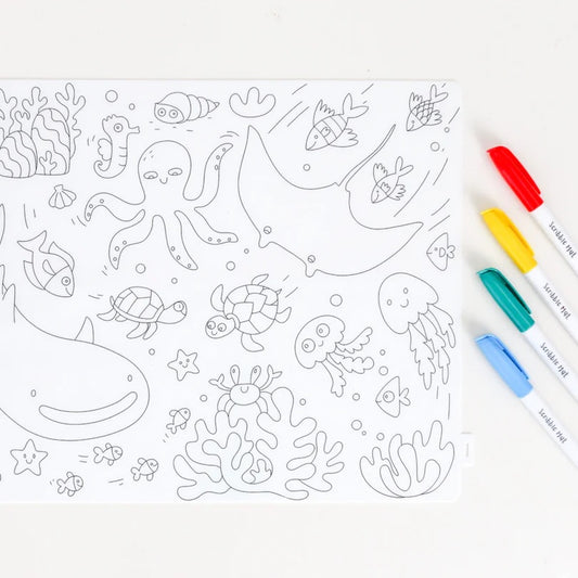 Reusable Scribble Mat - Ocean-Bandicute