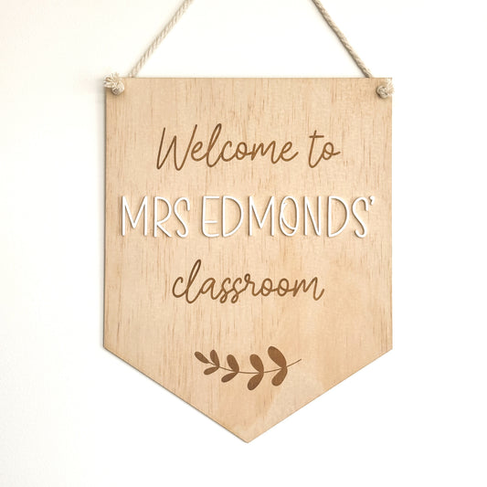 Teacher Welcome Sign Personalised