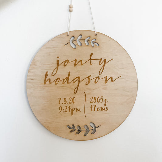 Timber Birth Plaques | Vine-Bandicute