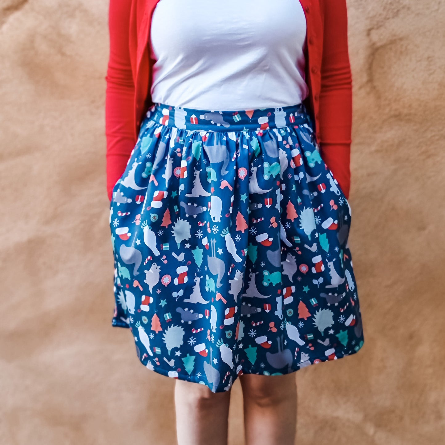 Christmas Women's Skirt - PRE-ORDER - Australian Animals-Bandicute