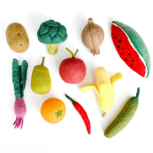 Felt Vegetables and Fruits - 11 pieces-Bandicute