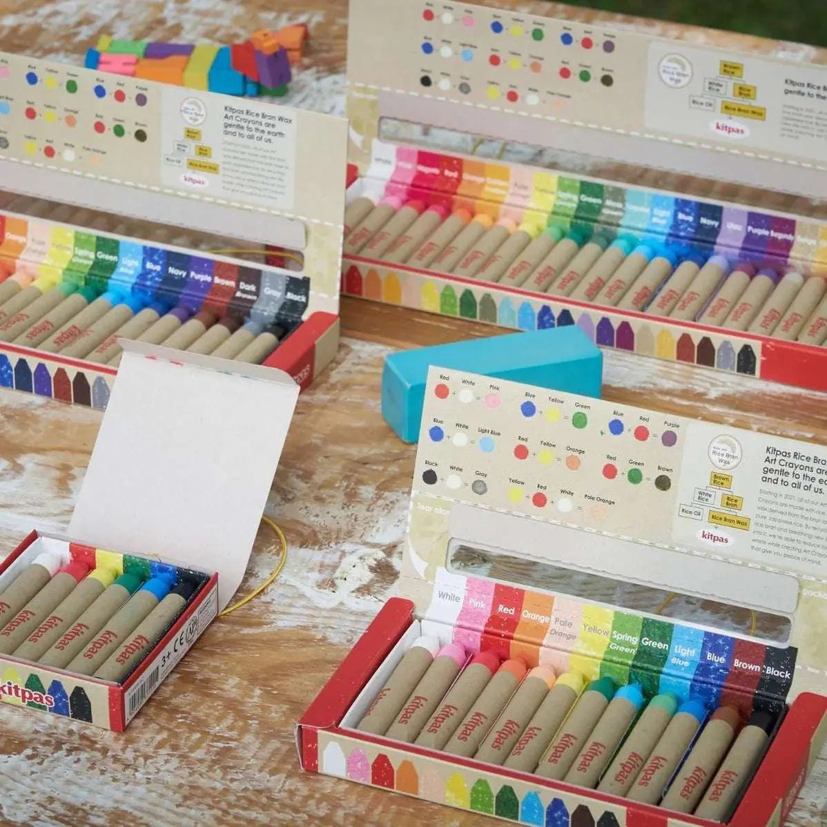 Kitpas Medium Stick Rice Wax Crayons - 12 Pack-Bandicute