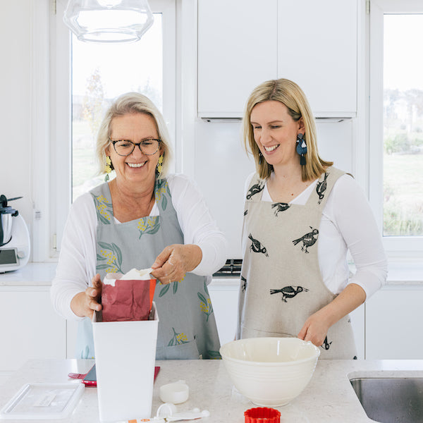 Block Printed Apron - Magpies-Bandicute