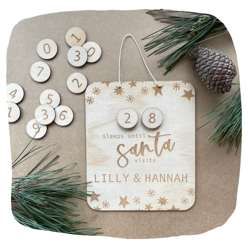Wooden Christmas Countdown - Personalised-Bandicute