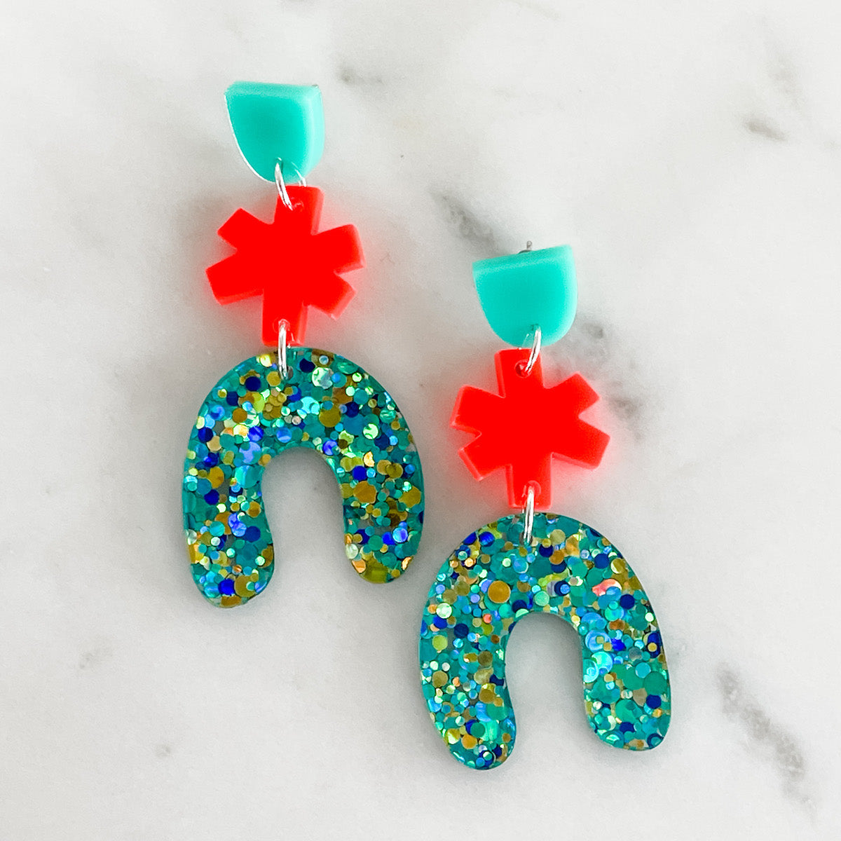 Statement Earrings - Ditzy Glitter Dangles-Bandicute