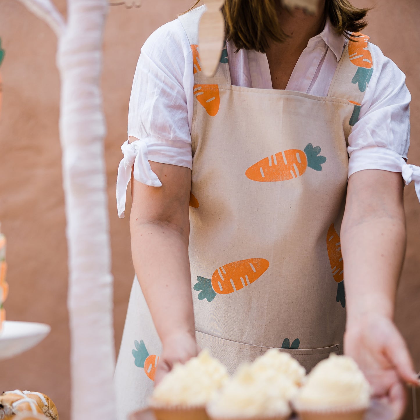 Block Printed Apron - Easter Carrots-Bandicute