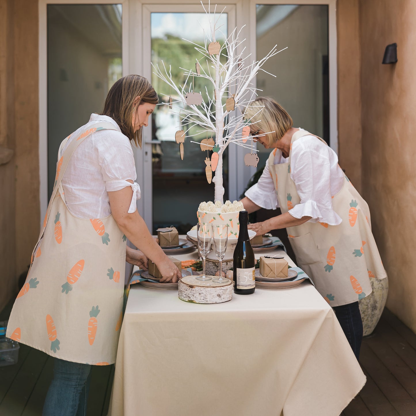 Block Printed Apron - Easter Carrots-Bandicute