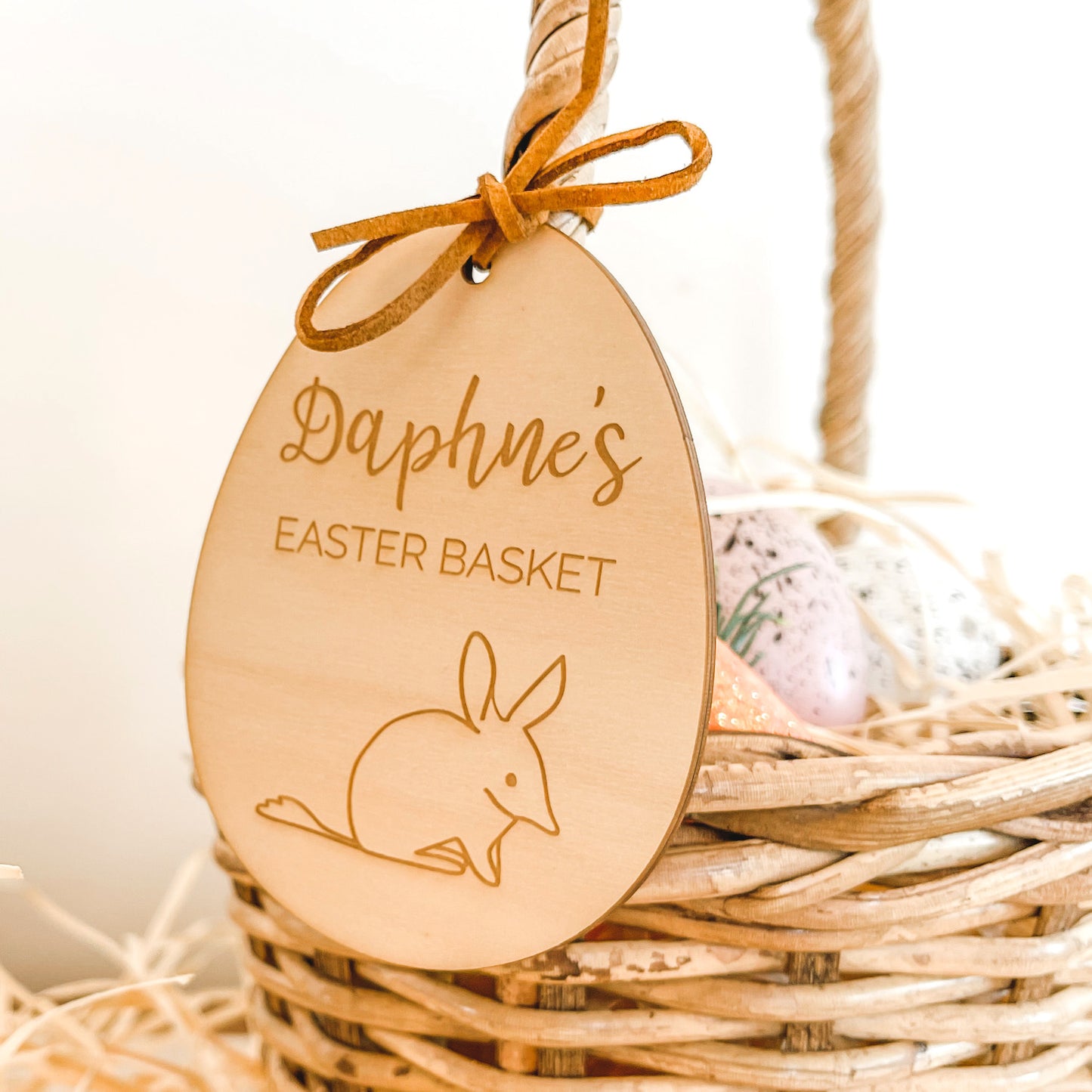 Personalised Egg Easter Basket Tags-Bandicute