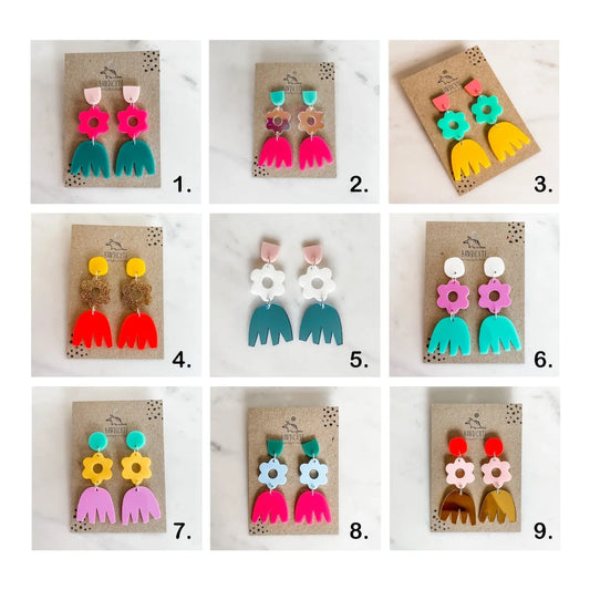 Flower Earrings - Medium Flowers-Bandicute