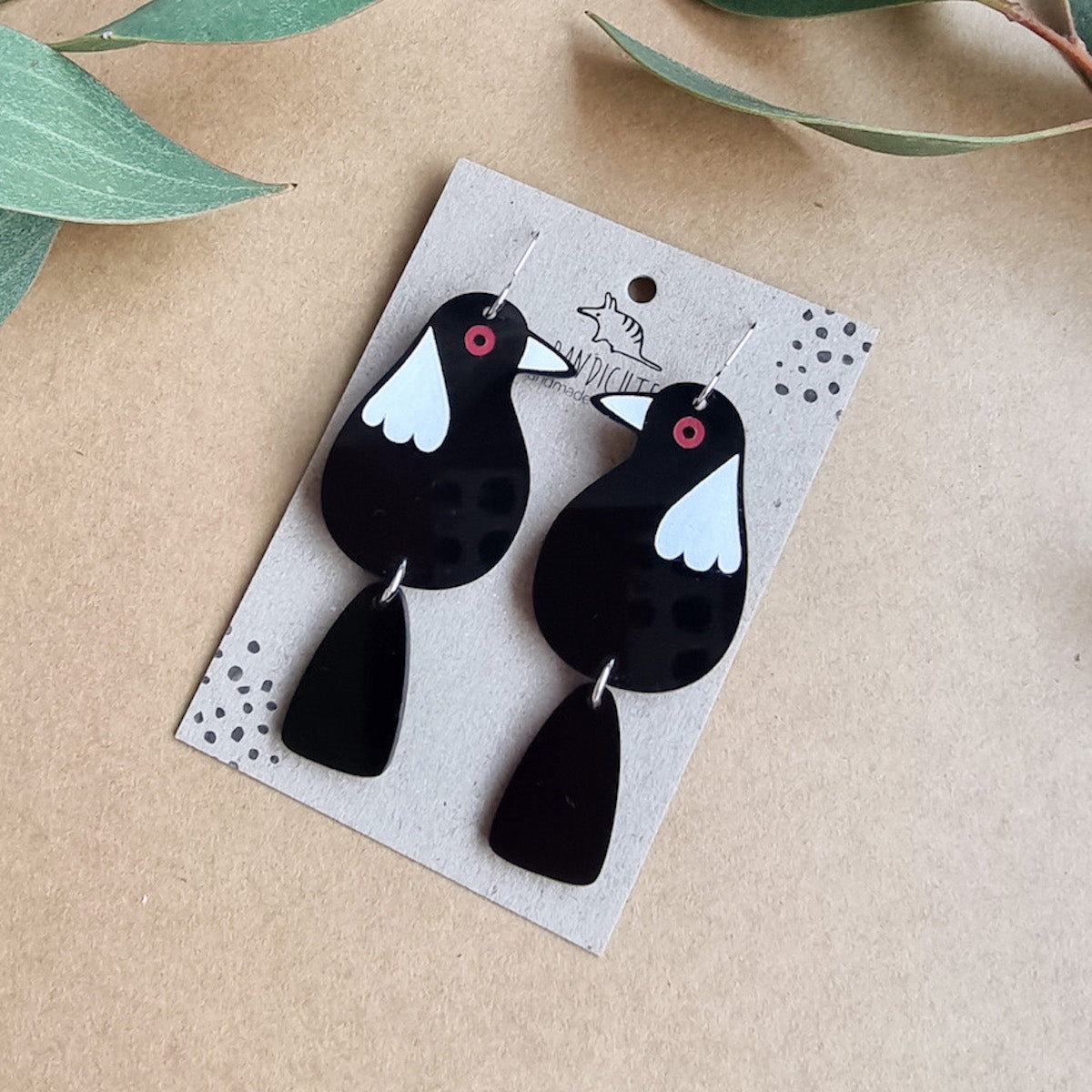 Dangle Earrings - Magpie- Hooks -Bandicute