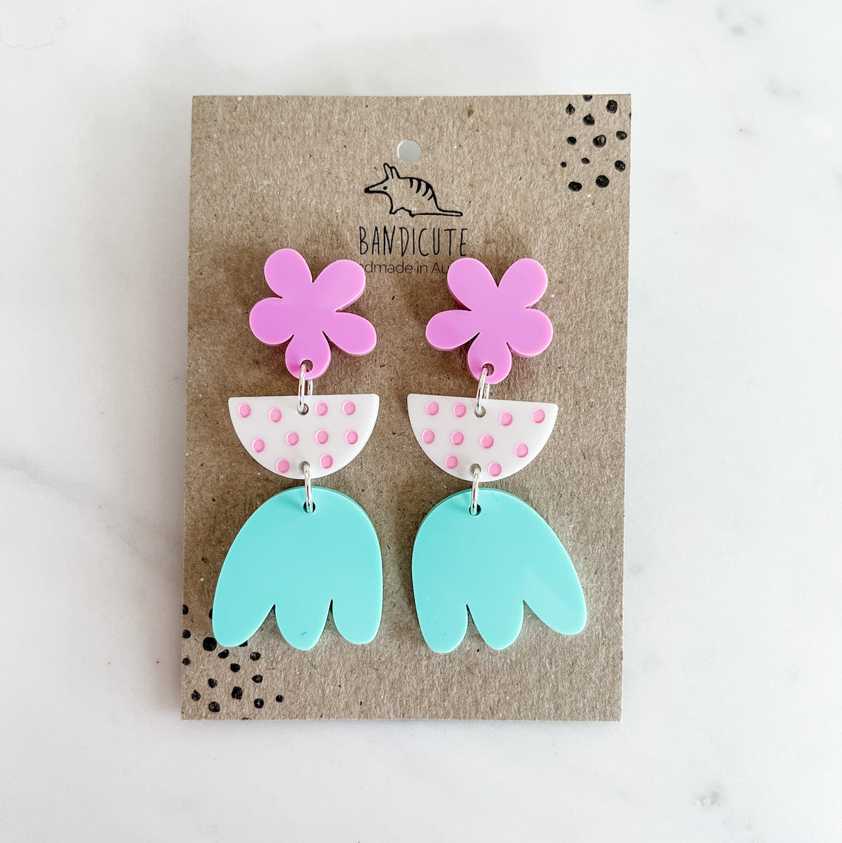 Statement Earrings - Ditzy Flower Drops-Bandicute