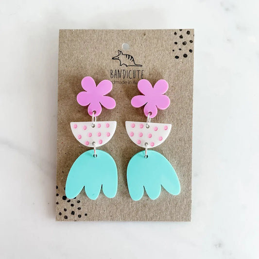 Statement Earrings - Ditzy Flower Drops-Bandicute