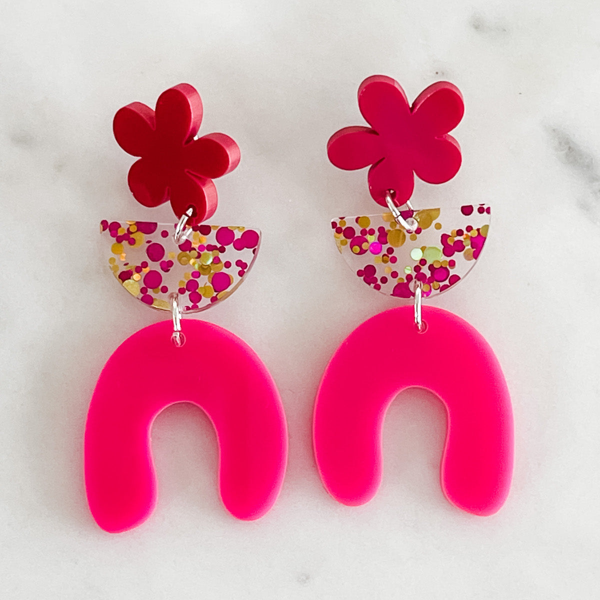 Statement Earrings - Ditzy Glitter Dangles-Bandicute