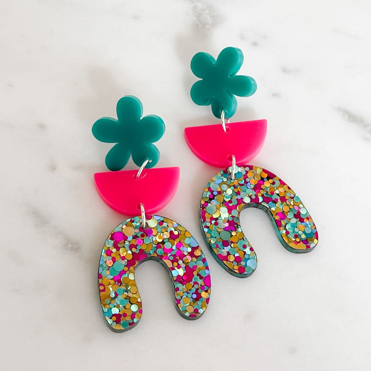 Statement Earrings - Ditzy Glitter Dangles-Bandicute