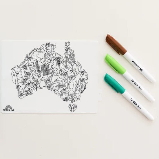 Mini - Australian Map Reusable Scribble Mat-Bandicute