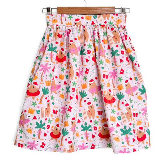 PRE-ORDER - Christmas Women's Skirt - Christmas by the Beach Bandicute