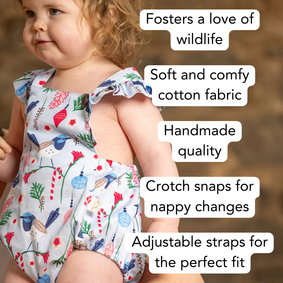 Christmas Baby Romper - Flutter Strap - PRE-ORDER-Bandicute