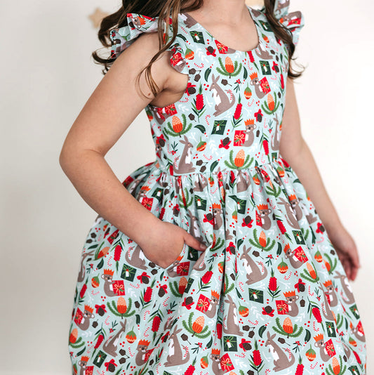 PRE-ORDER - Girls Christmas Dress - A Bush Christmas-Bandicute