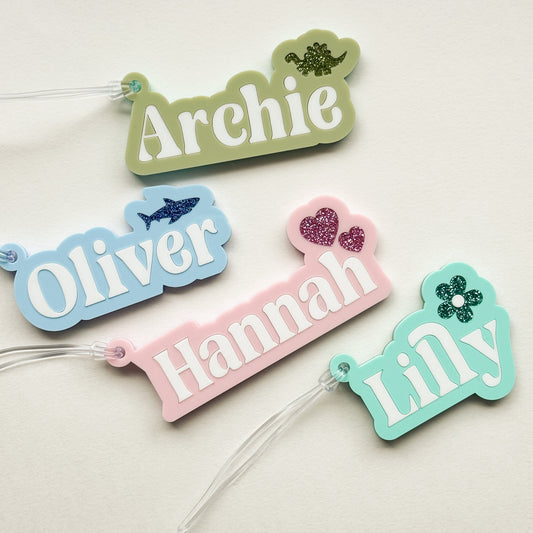 Personalised School Bag Tags - Two Layer Acrylic-Bandicute
