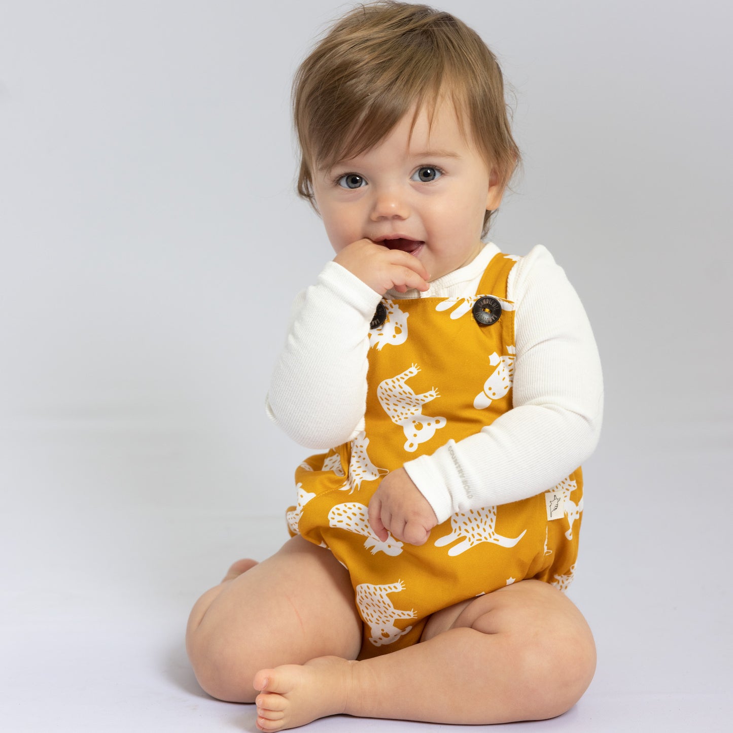 Baby Romper Gift Bundle – Mustard Australian Animals-Bandicute