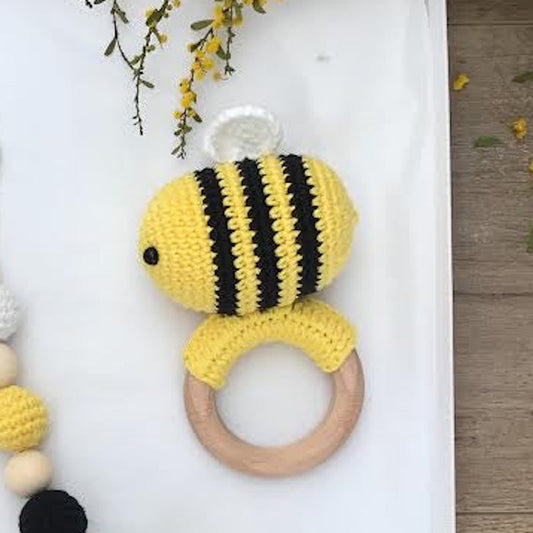 Bizzy the Bee Crocheted Rattle