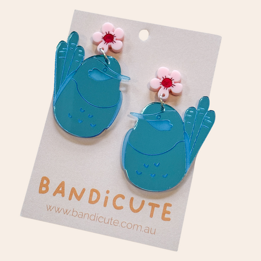 Blue Wren Earrings-Bandicute