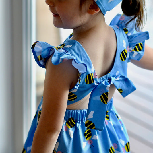 Bee Dress - Blue-Bandicute