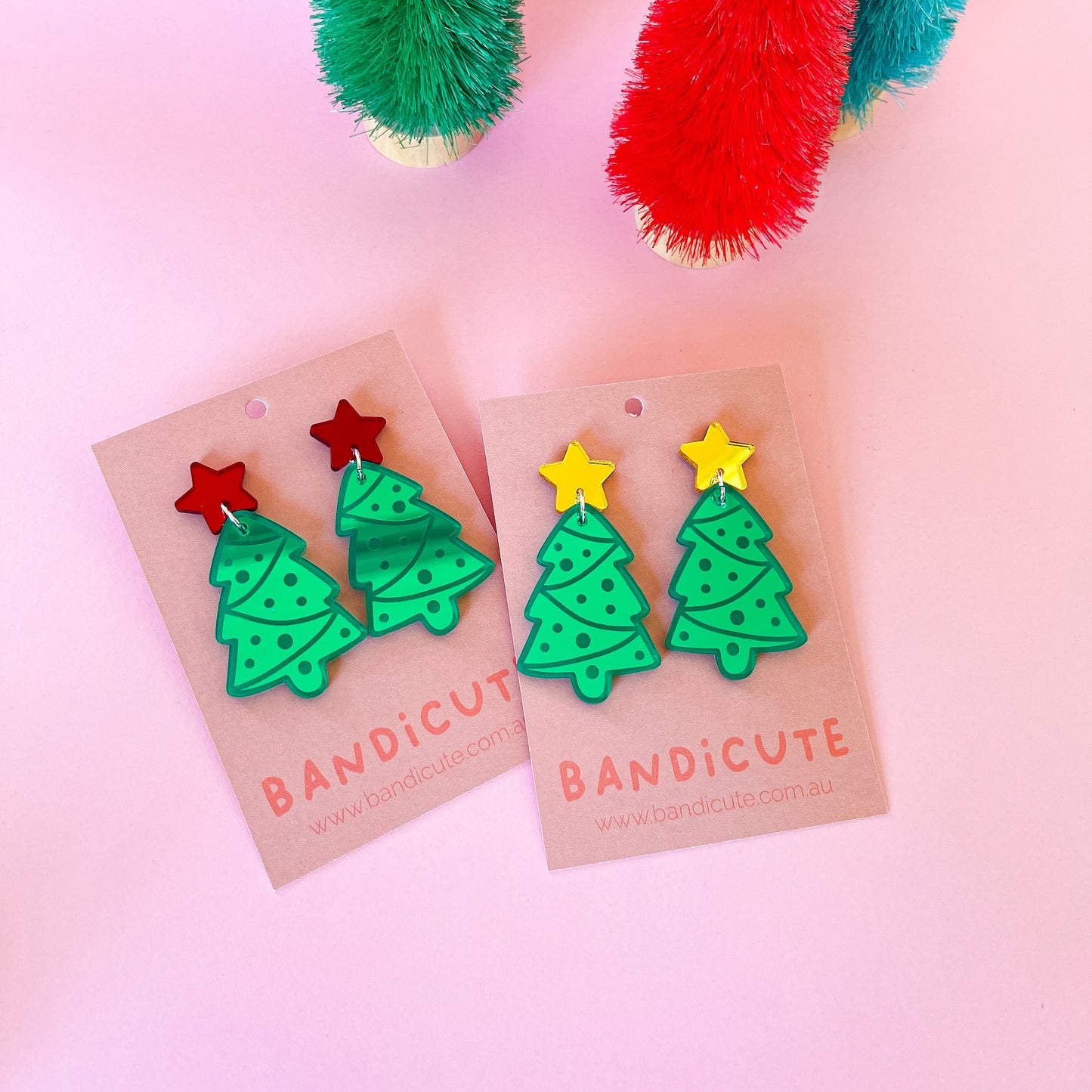 Christmas Tree Earrings - Green-Bandicute