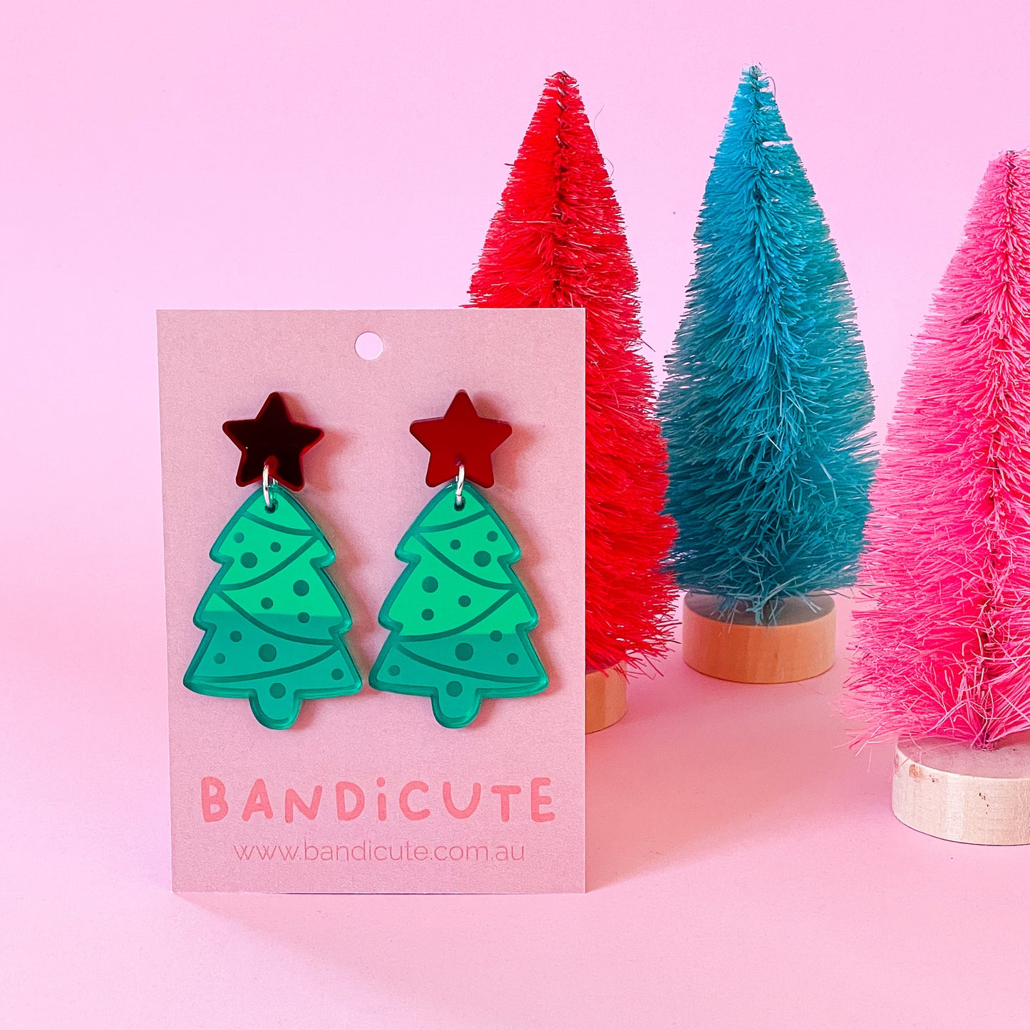 Christmas Tree Earrings - Green-Bandicute