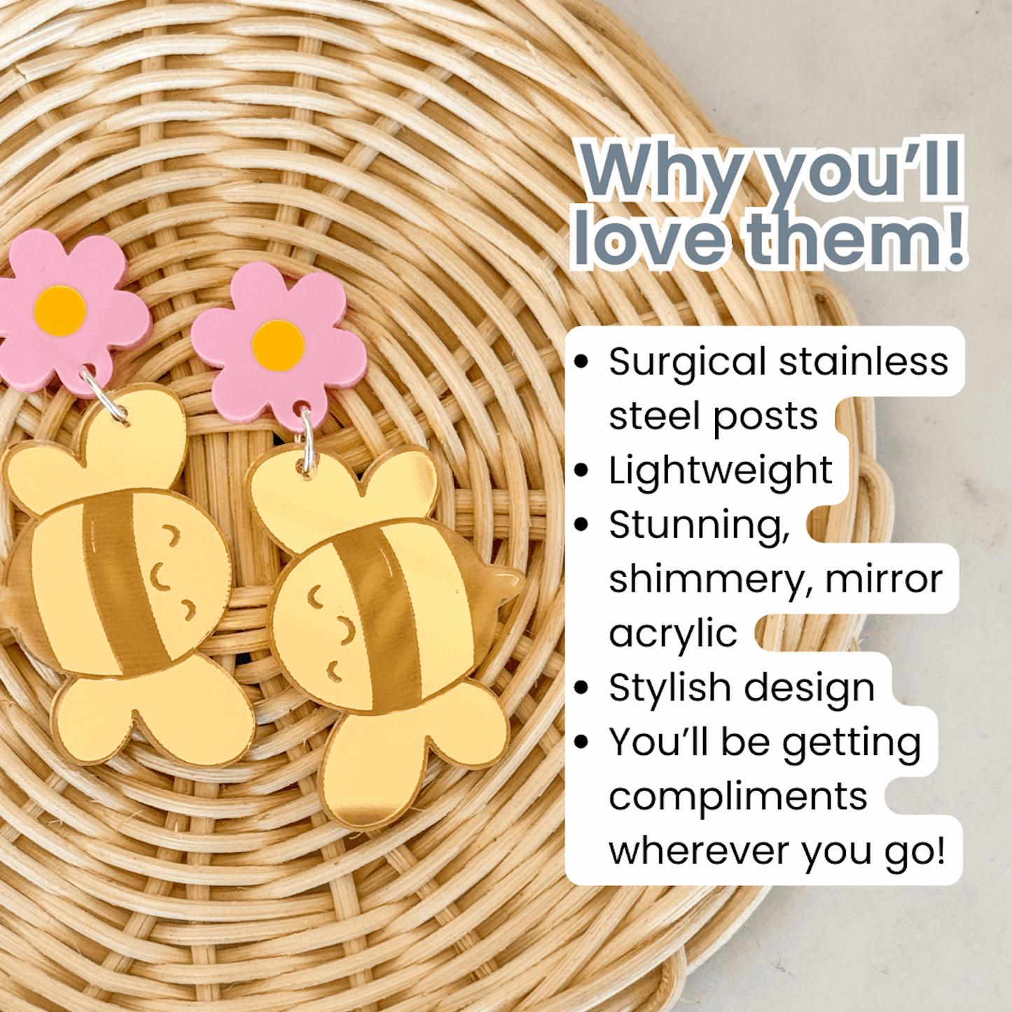 Easter Earrings - Bees-Bandicute