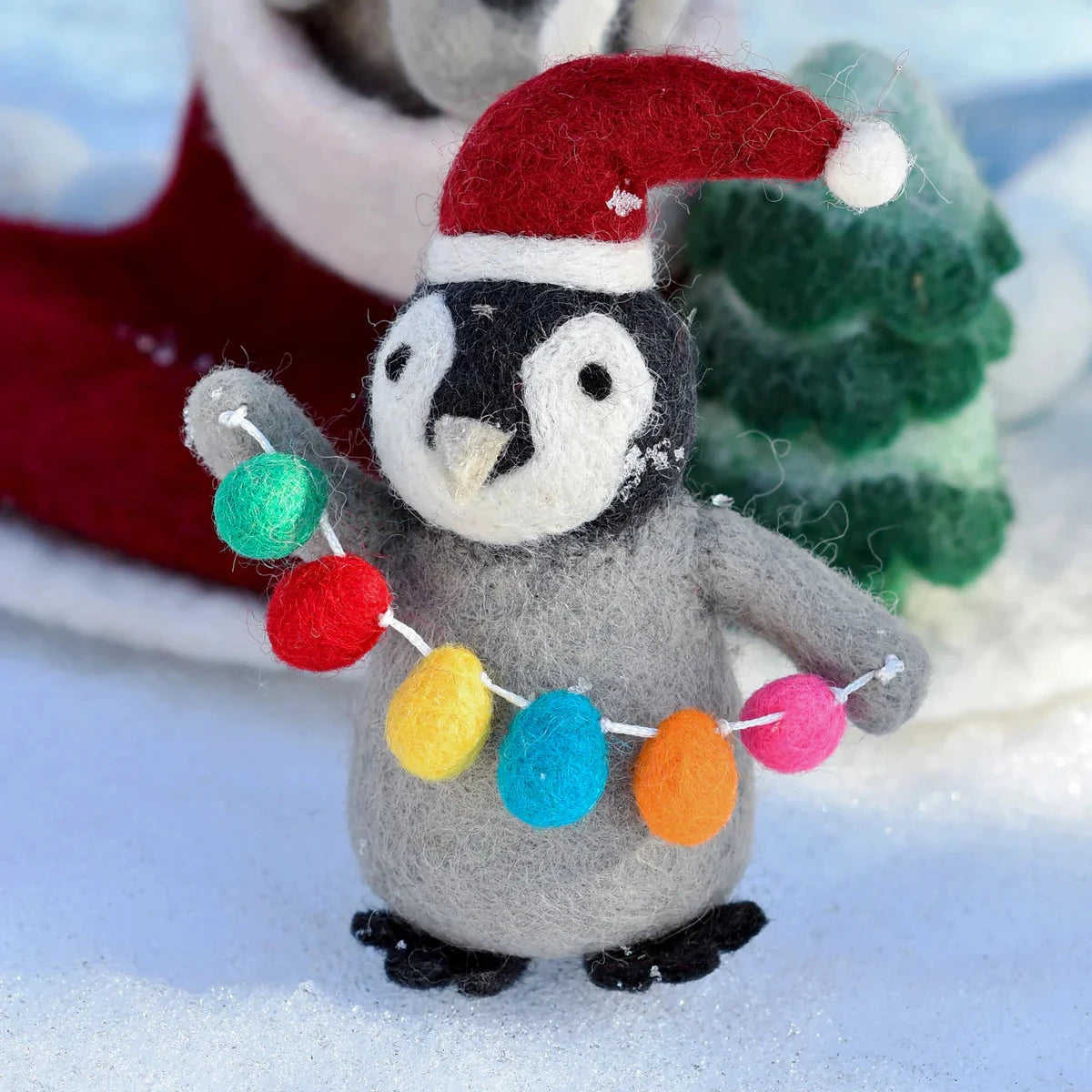 Felt Penguin with Festoon Light Bulbs Toy-Bandicute