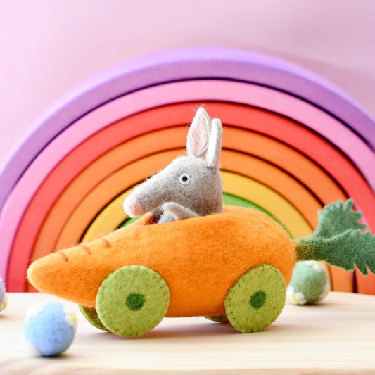 Felt Bilby with Carrot Car Toy-Bandicute