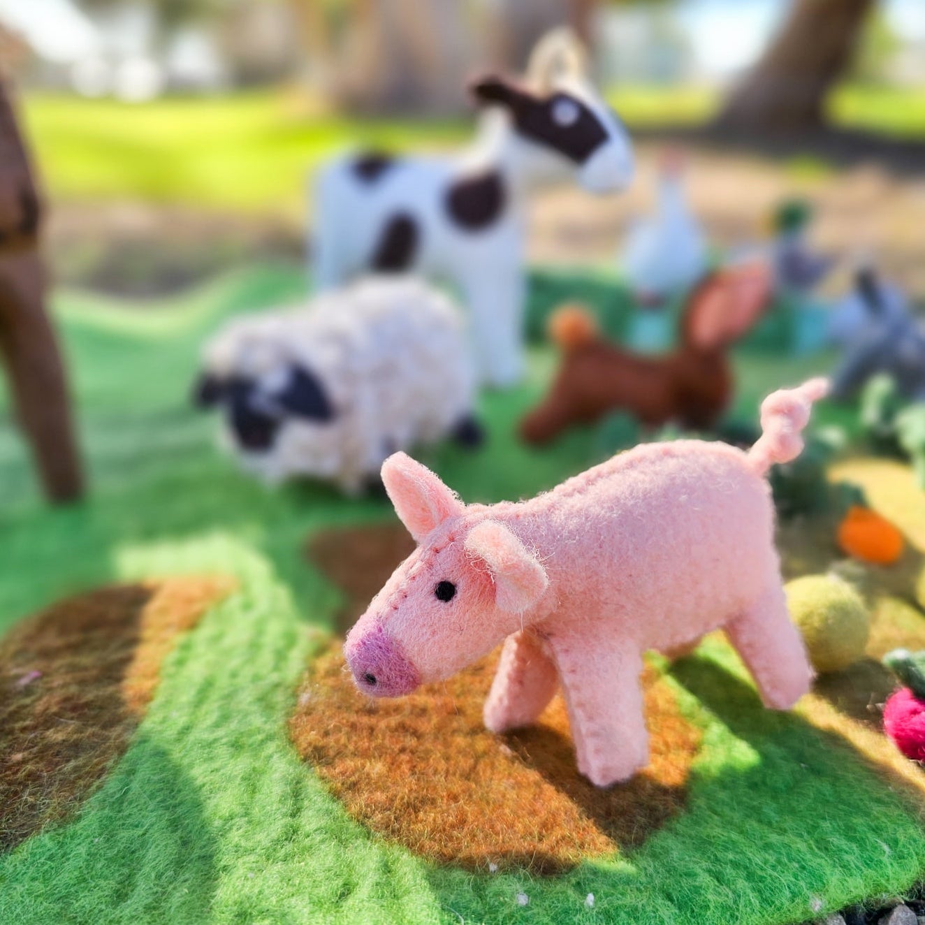 Felt Farm Animal Toy Set - 10 Pieces-Bandicute