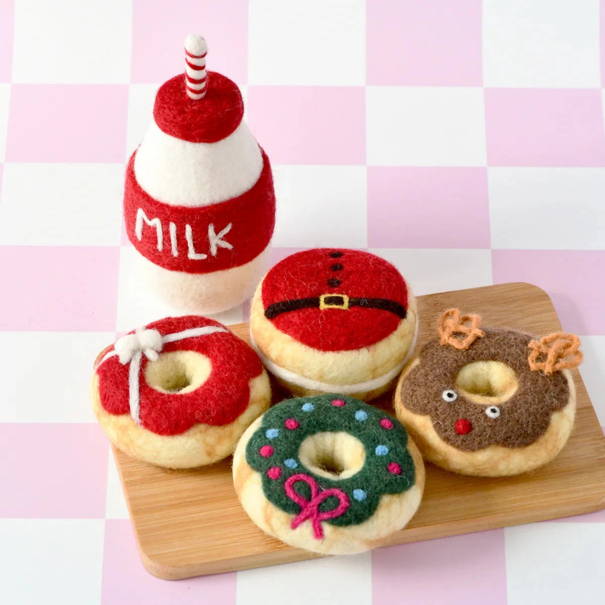 Magical Christmas Play Food Set - Santa's Milk and 4 Christmas Donuts-Bandicute