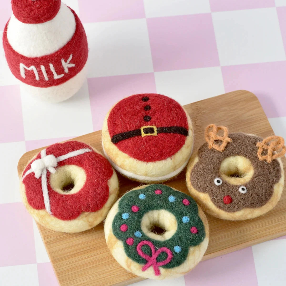 Magical Christmas Play Food Set - Santa's Milk and 4 Christmas Donuts-Bandicute