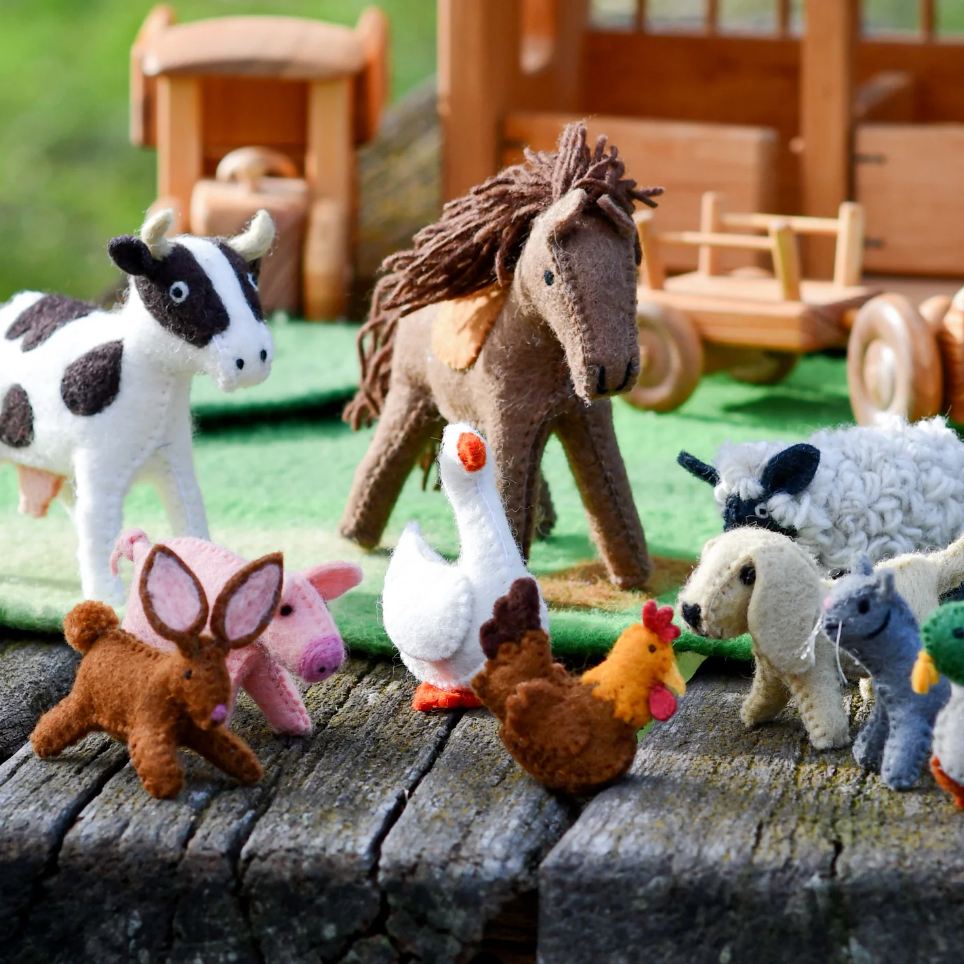 Felt Farm Animal Toy Set - 10 Pieces-Bandicute