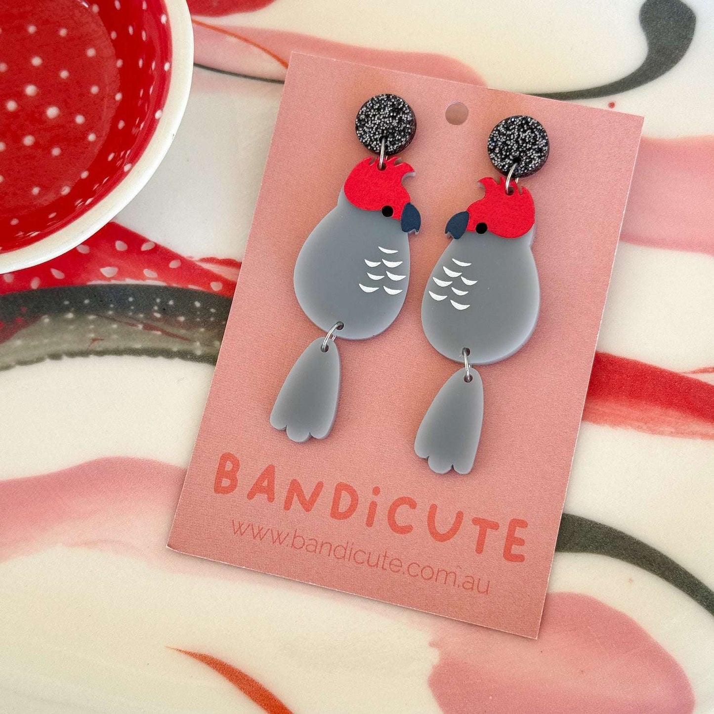Gang Gang Cockatoo Earrings-Bandicute