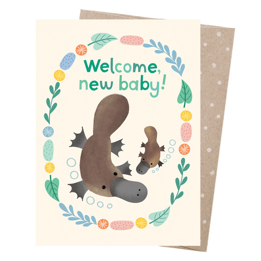 Greeting Card - Welcome Baby Platypus-Bandicute